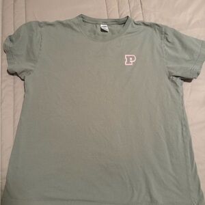 PINK Victoria's Secret Green Tee with Pink Logo